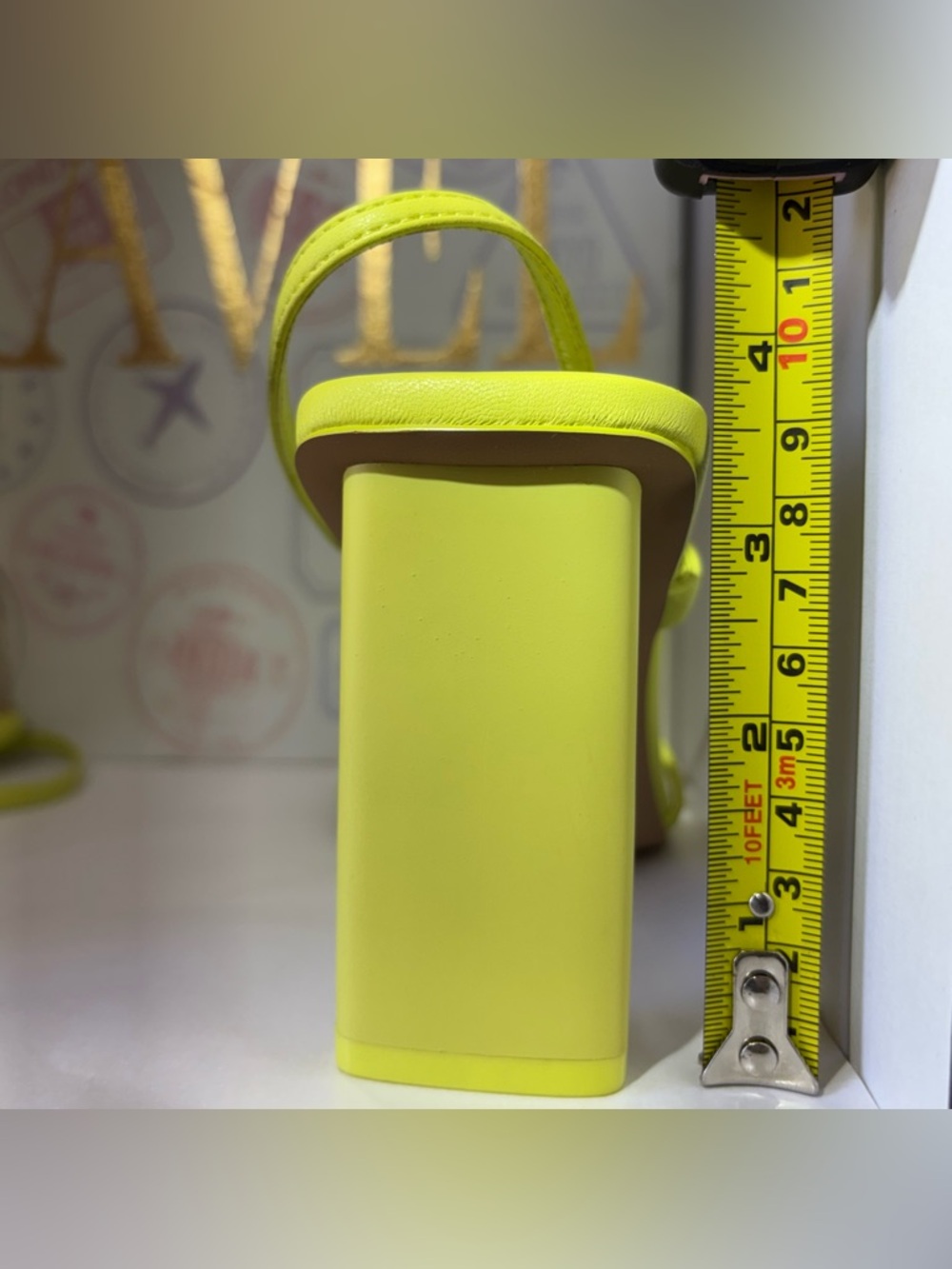 Aldo Chartreuse Strappy Block Heel Sandals - Picture 6 of 6